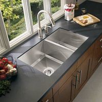 Double kitchen sink 1600 : G16221without drainboardstainless steelundermount
