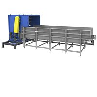 Vertical baling press horizontalchannelfor bottles