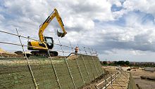 Reinforcement geogrid TEXTOMURroadfor retaining walls