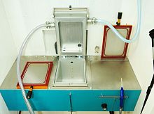 Stationary sieving machine for powdersultrasonic