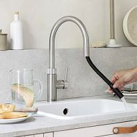 Boiling water mixer tap Flexcountertopchromed metalstainless steel