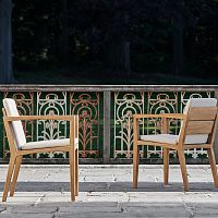 Contemporary garden chair ZENHIToutdoorfabricteak