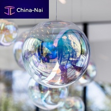 Pendant lamp IRISaluminumblown glasscontemporary
