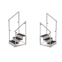 Straight rehabilitation staircase FI.105001with 2 handrails