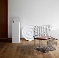 Contemporary chair Pantonova Convexindoorstainless steelpowder-coated steel