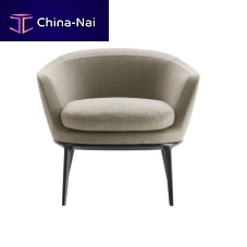 Contemporary armchair Caratosfabricleathercast aluminum