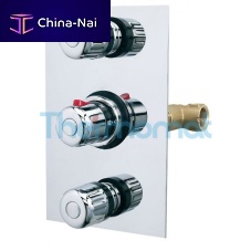 Double-handle shower mixer tap TMTI2R34VCbuilt-inthermostaticchromed metal