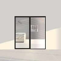 Aluminum sliding system Slideways 5730 - Single +glass doorconcealed runnerwall-mounted