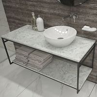 Metal washbasin stand 120 WHITE CARRARA