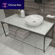 Metal washbasin stand 120 WHITE CARRARA