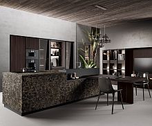 Contemporary kitchen MNTA_01woodensmoked glassstone