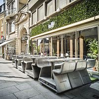 Heated table and bench set GO TEN BARcontemporaryconcretepatio