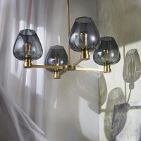 Traditional chandelier GISELLEglassbrassLED