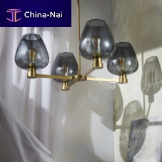 Traditional chandelier GISELLEglassbrassLED