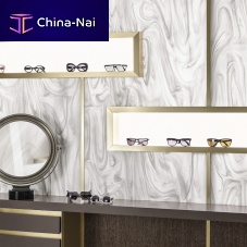 Interior wall-covering Gray OnyxCorian®texturedtranslucent