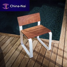 Contemporary garden chair KAISEKIoutdoorwoodensteel base