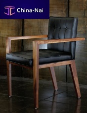 Contemporary chair MADRIDleatherwooden basehome