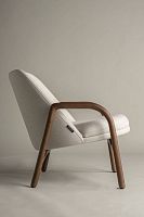 Contemporary armchair Cottofabricoakwalnut