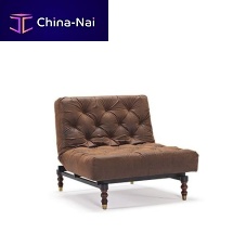 Traditional fireside chair OLDSCHOOLfabricleatherwooden