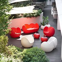 Contemporary sofa BLOSSYoutdoorgraywhite