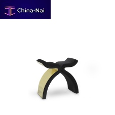 Contemporary stool BOLVARDIvelvetpolished brass basedouble
