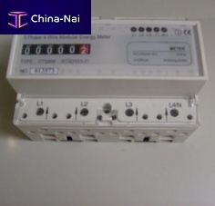 Three-phase electric energy meter DIN rail