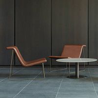 Contemporary lounge chair BACKfabricstainless steelupholstered