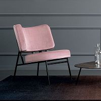 Contemporary fireside chair COCOvelvetmetalbrown