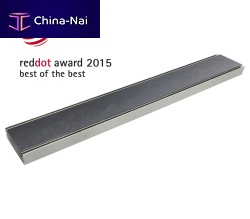 Stainless steel drain grate GEMINI DOPPELSCHLITZROST MIT STEINSCHALEfor public spacefor landscaping