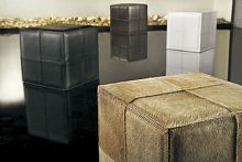 Contemporary pouf DACRE CUBEleather