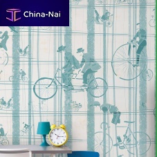 Contemporary wallpaper BICYCLEcellulose fibernatural fiberpatterned