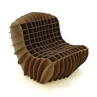 Original design chaise longue cardboardbrown