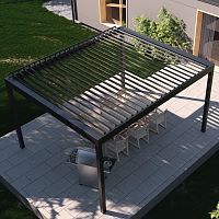Self-supporting pergola Comfort wall-mountedaluminumwith mobile slats