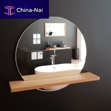 Wall-mounted bathroom mirror BALIcontemporaryroundwith shelf