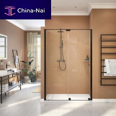 Sliding shower screen PT940 24for alcovestempered glassfor hotel rooms