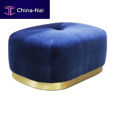 Contemporary pouf MAJESTICvelvetbrassrectangular
