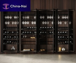 Aging wine cabinet Elementibuilt-inwood veneermetal