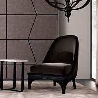 Traditional fireside chair DUKEleatherfabricwooden
