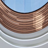 Aluminum solar shading SOLEO 6008for facadeverticalimitation wood