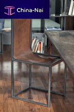 Contemporary chair SITTING COWindoorcowhidesteel base