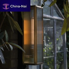 Contemporary lantern HAZEL glassbronzebirch