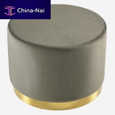 Contemporary pouf DOTvelvetroundgray