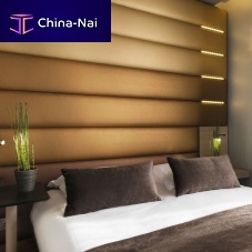 Double bed headboard LEOUVILLE contemporarywoodenwith built-in light