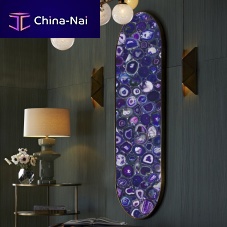 Wall-mounted decorative panel Agate Purple 1for interiorsemiprecious stonehome