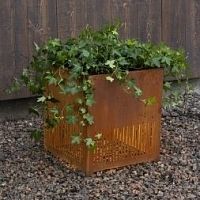 Steel planter FALSTERBO squareilluminatedminimalist design