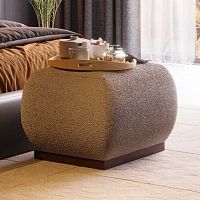 Contemporary stool Clubfabricwalnut basemodular