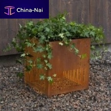 Steel planter FALSTERBO squareilluminatedminimalist design