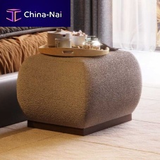 Contemporary stool Clubfabricwalnut basemodular