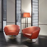 Contemporary armchair ALEXleatherfabricmetal