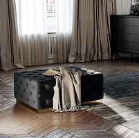 Contemporary ottoman ART 5335 fabricleatherbrass